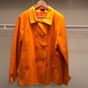 Linea  Orange Cotton Swing Pleated Women Jacket XL